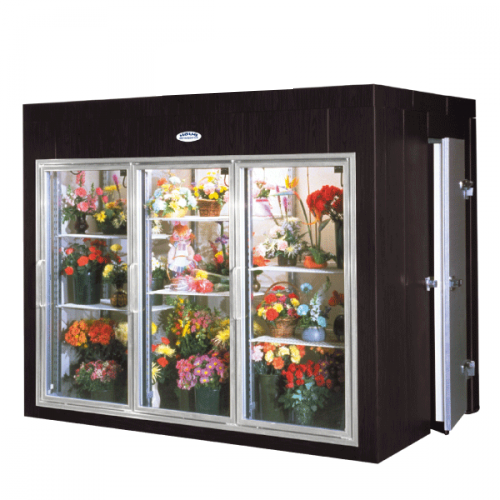 3 Door Floral Display Cooler with Walk In Storage for Sale LDW3