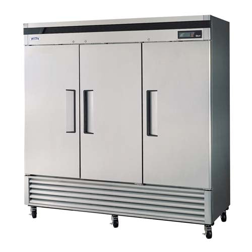 Turbo Air (TSF-72SD-N) 82" Wide Super Deluxe Reach-In Freezer featuring Three Solid Doors