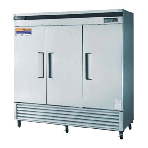 Turbo Air (TSR-72SD-N6) 82" Wide Super Deluxe Reach-In Refrigerator featuring Three Solid Doors