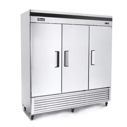 Migali (C-3FB-HC) 82" Wide Bottom Mount Freezer with Three Hinged Solid Doors