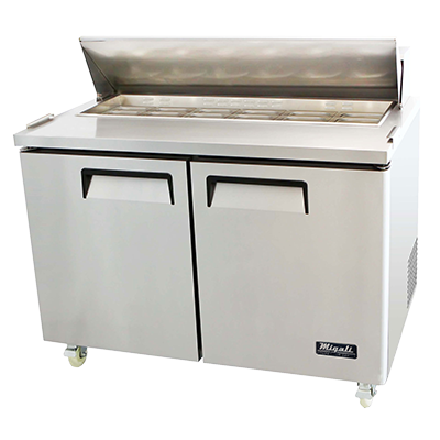 Migali (C-SP48-12-HC) 48" Wide Standard Sandwich Preparation Table Refrigerator with Two Hinged Doors
