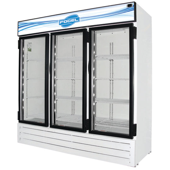Fogel (CR-65-US) 78" Wide Reach-In Refrigerator featuring Three Hinged Glass Doors