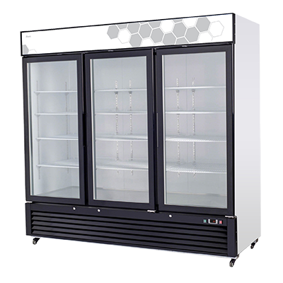 Migali (C-72FM-HC) 82" Wide Freezer Merchandiser with Three Hinged Glass Doors